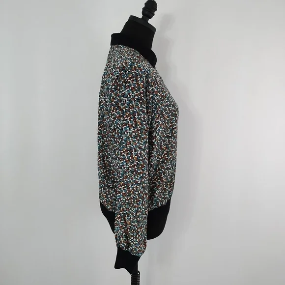 Vintage 80s Notations Womens Banded Multicolored Floral Top size 10 Art Teacher - Picture 7 of 10